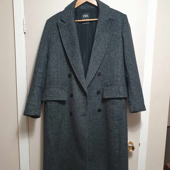 ZARA Oversized Long Coat - Grey - XS - Picture 2 of 6